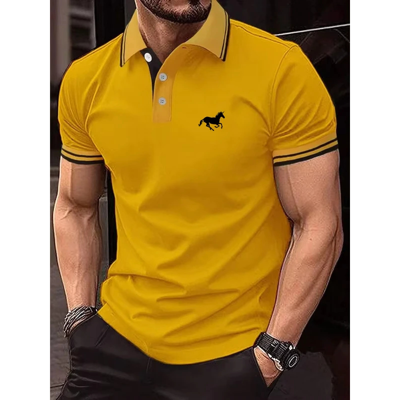 Polo Shirt Pique - メンズ新作Tシャツ、クラシック半袖ポロシャツ、夏用カジュアルトップス、ボタンダウンラペルTシャツ、オーバーサイズS-2XLカジュアルポロS