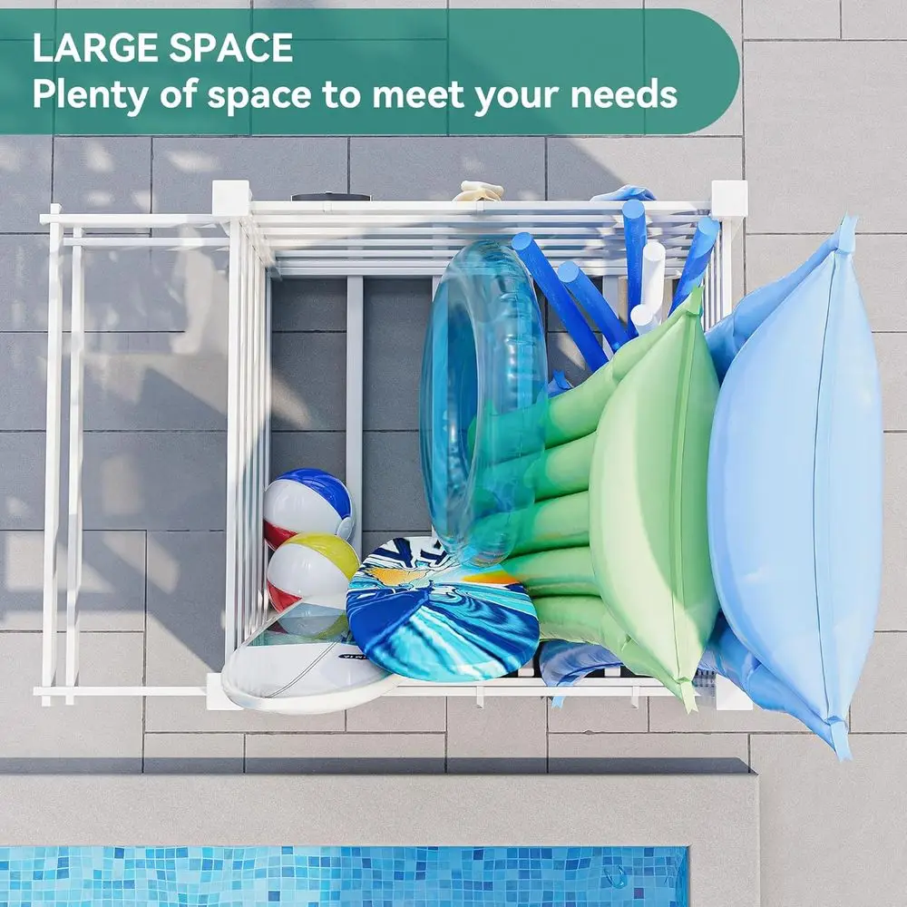 タオルラックと6つのフック付きプール収納ビン、大型ヌードルホ - Beach Towel Large のレビューと価格