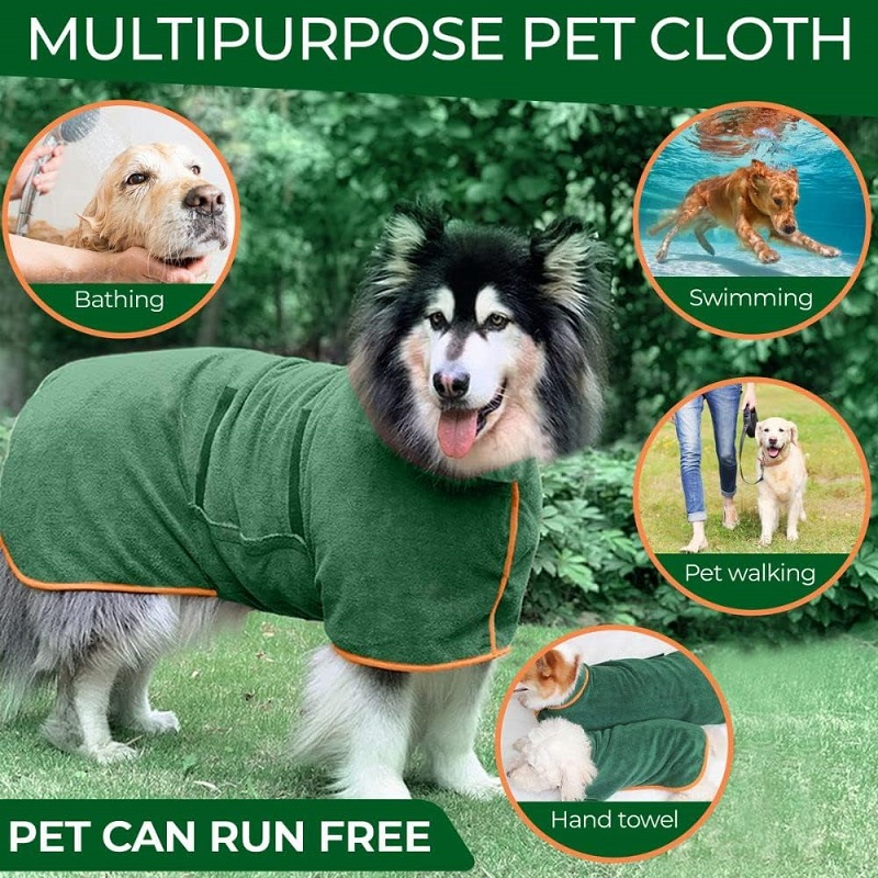 犬用バスローブタオル ペット乾燥コート 衣類 調節可能なペッ - Beach Towel Large のレビューと価格