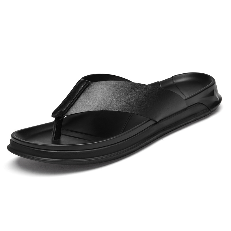 メンズ夏用本革サンダルソフトボトム滑り止め耐摩耗性ビーチサン - Flip Flop Leather Men のレビューと価格