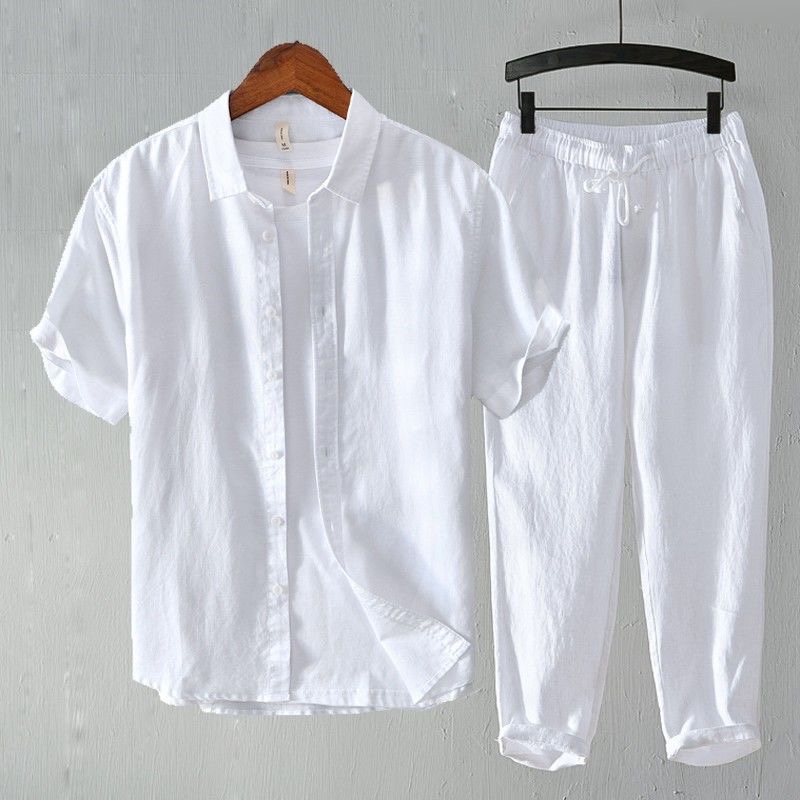 本当に超低価格！ こんなお買い得！ メンズ綿麻半袖シャツ通気 - Linen Shirt Breathable のレビューと価格