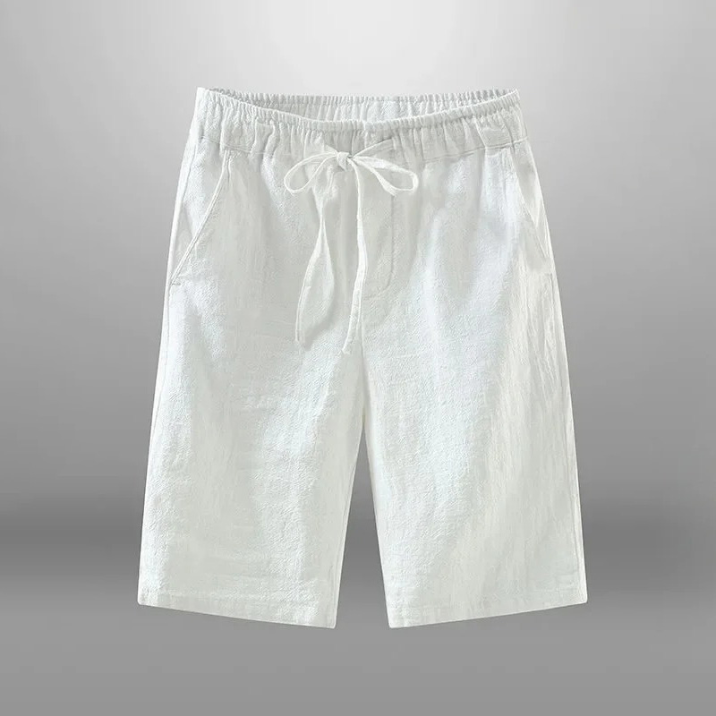2026 新しいメンズショーツ男性用コットンリネンカジュアル - Short Linen Drawstring のレビューと価格