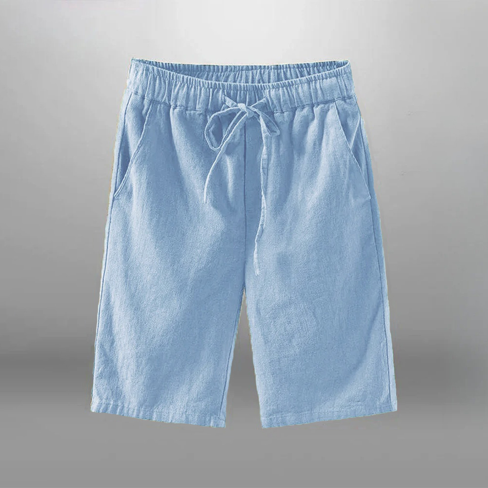 2026 新しいメンズショーツ男性用コットンリネンカジュアル - Short Linen Drawstring のレビューと価格