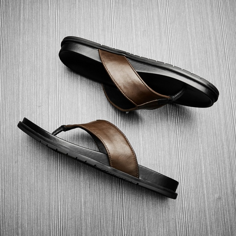 2026 夏新メンズ本革ビーチサンダル高級手作り品質快適なア - Flip Flop Leather Men のレビューと価格